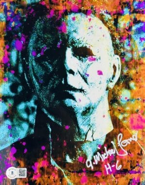 A. MICHAEL LERNER SIGNED 8X10 METALLIC PHOTO HALLOWEEN MICHAEL MYERS BAS 722