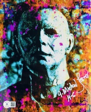 A. MICHAEL LERNER SIGNED 8X10 METALLIC PHOTO HALLOWEEN MICHAEL MYERS BAS 721