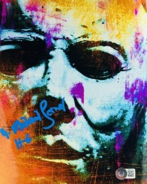 A. MICHAEL LERNER SIGNED 8X10 METALLIC PHOTO HALLOWEEN MICHAEL MYERS BAS 719