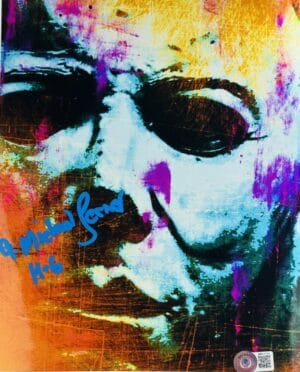 A. MICHAEL LERNER SIGNED 8X10 METALLIC PHOTO HALLOWEEN MICHAEL MYERS BAS 718