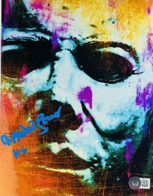 A. MICHAEL LERNER SIGNED 8X10 METALLIC PHOTO HALLOWEEN MICHAEL MYERS BAS 717