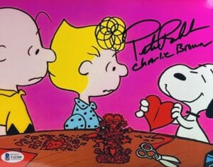 PETER ROBBINS SIGNED 8X10 METALLIC PHOTO CHARLIE BROWN CHRISTMAS BAS 309