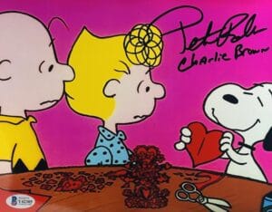 PETER ROBBINS SIGNED 8X10 METALLIC PHOTO CHARLIE BROWN CHRISTMAS BAS 305
