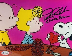 PETER ROBBINS SIGNED 8X10 METALLIC PHOTO CHARLIE BROWN CHRISTMAS BAS 308