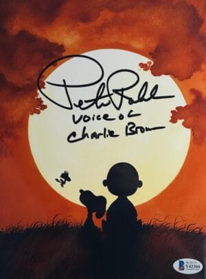 PETER ROBBINS SIGNED 8X10 METALLIC PHOTO CHARLIE BROWN CHRISTMAS BAS 304