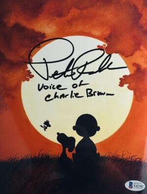 PETER ROBBINS SIGNED 8X10 METALLIC PHOTO CHARLIE BROWN CHRISTMAS BAS 302