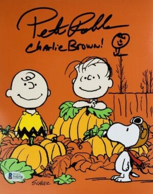 PETER ROBBINS SIGNED 8X10 PHOTO CHARLIE BROWN CHRISTMAS THE GREAT PUMPKIN BAS 76