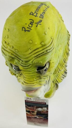 RICOU BROWNING SIGNED FULL SIZE MASK CREATURE FROM THE BLACK LAGOON JSA 309