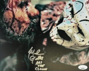 MIKE GIANNELLI SIGNED ALL HALLOWS EVE 8X10 PHOTO TERRIFIER ART THE CLOWN JSA 436