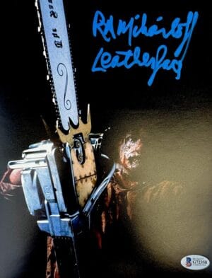 RA R.A. MIHAILOFF SIGNED 8x10 PHOTO TEXAS CHAINSAW MASSACRE LEATHERFACE BAS 358
