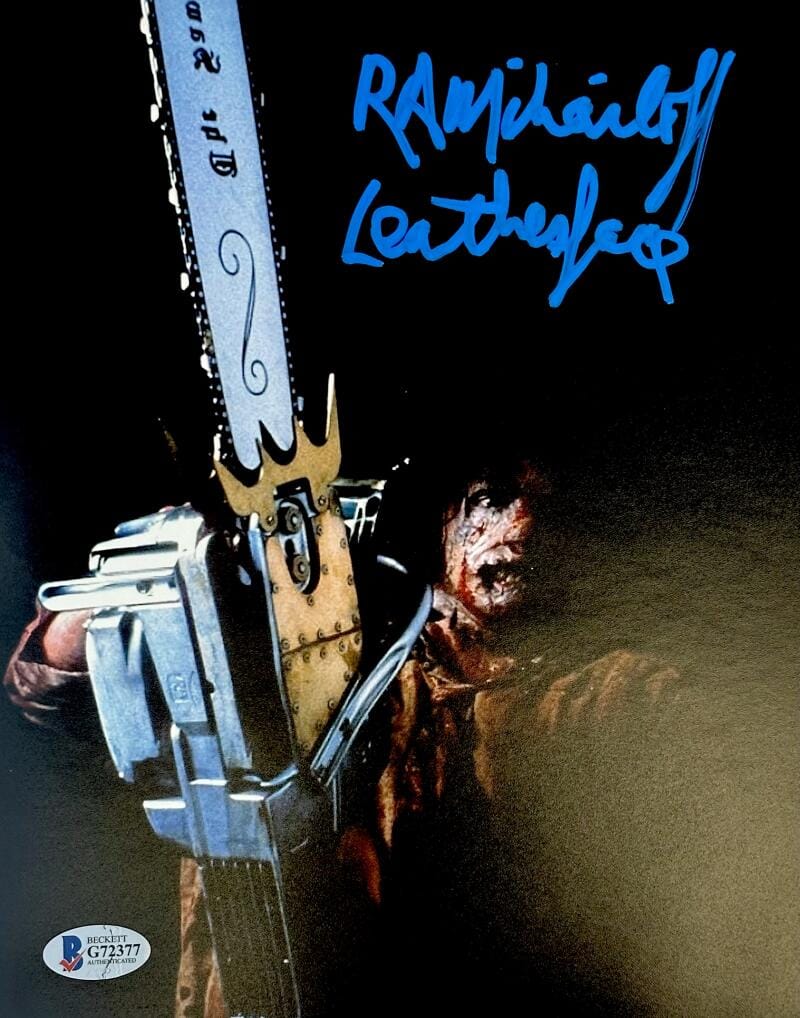 RA R.A. MIHAILOFF SIGNED 8x10 PHOTO TEXAS CHAINSAW MASSACRE LEATHERFACE BAS 377
