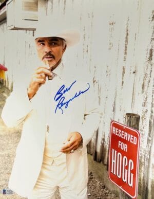 BURT REYNOLDS SIGNED BOSS HOG HOGG 11X14 METALLIC PHOTO DUKES OF HAZZARD BAS 057