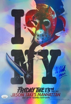 KANE HODDER FRIDAY THE 13TH SIGNED 11X17 HOLOGRAPHIC PHOTO JASON VOORHEES JSA 83