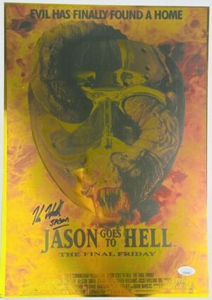 KANE HODDER FRIDAY THE 13TH SIGNED 11X17 GOLD CHROME PHOTO JASON VOORHEES JSA 84