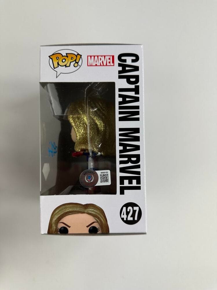 BRIE LARSON SIGNED CAPTAIN MARVEL DIAMOND COLLECTION FUNKO 427 AUTOGRAPH BAS 169 - Image 2