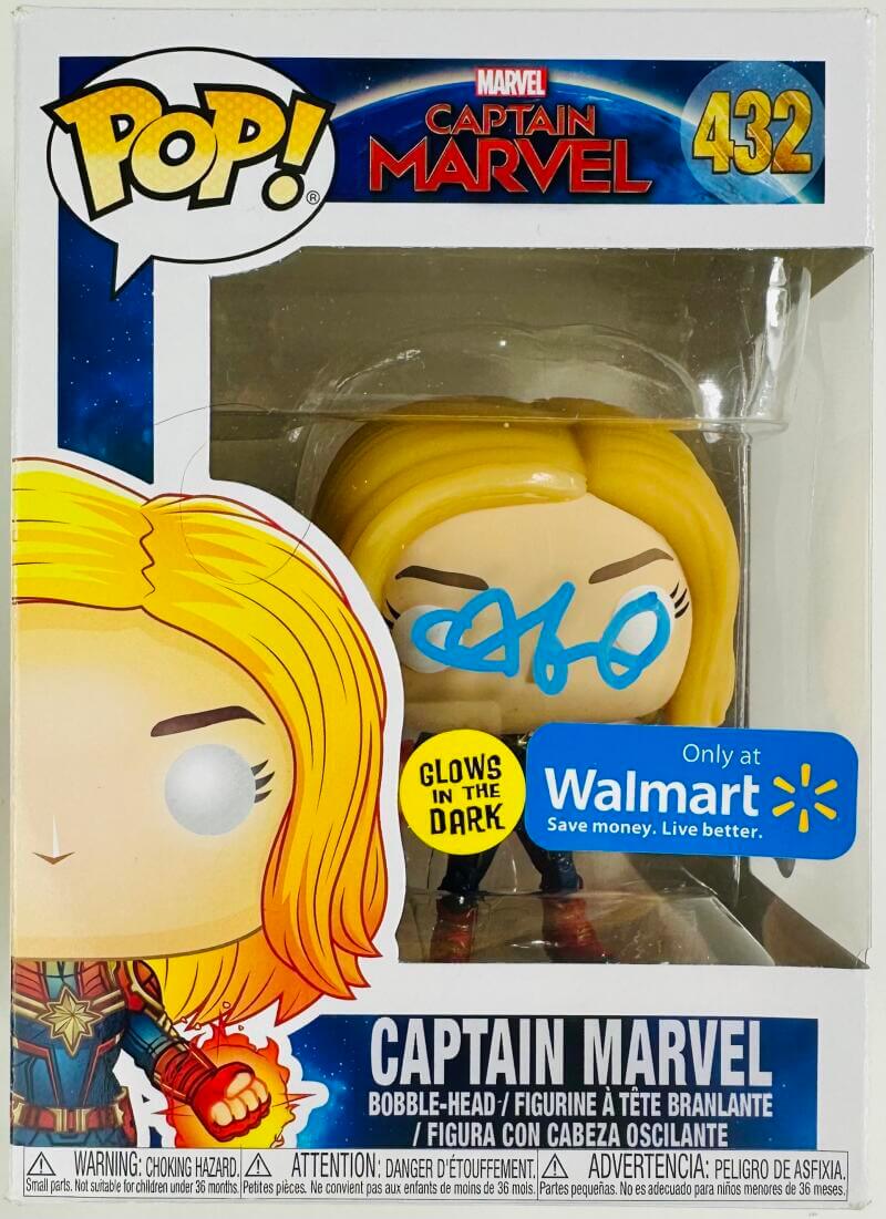 BRIE LARSON SIGNED CAPTAIN MARVEL FUNKO POP VINYL 432 WALMART AUTOGRAPH BAS 173