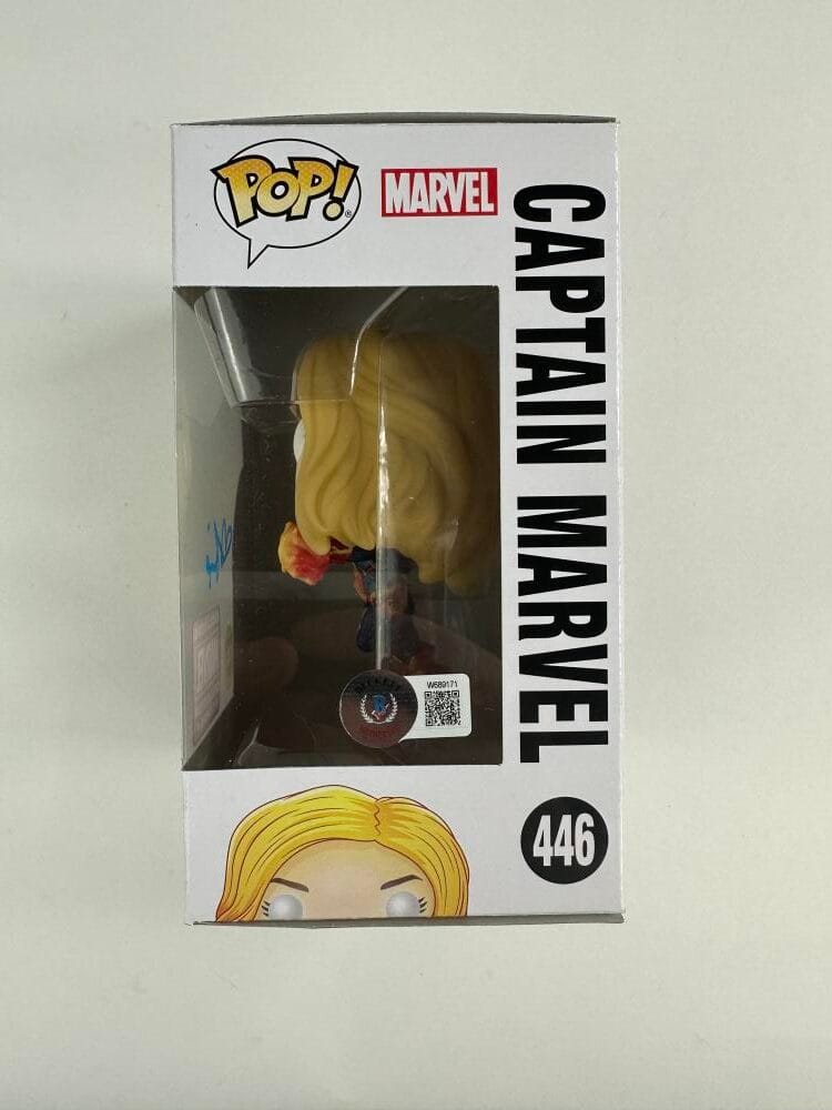BRIE LARSON SIGNED CAPTAIN MARVEL FUNKO POP VINYL 446 CORPS AUTOGRAPH BAS 171 - Image 2