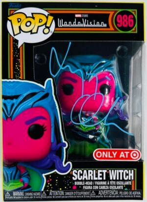 ELIZABETH OLSEN SIGNED SCARLET WITCH FUNKO POP 986 WANDA VISION AVENGERS BAS 151