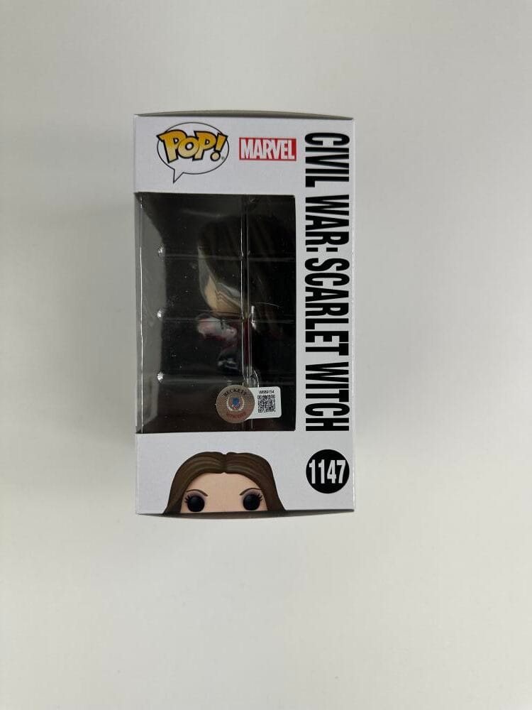 Elizabeth Olsen Signed Scarlet Witch Funko 1147 Captain America Civil War Bas 54 - Image 2