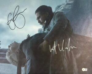 EMILIA CLARKE KIT HARRINGTON SIGNED 16X20 STRETCHED CANVAS GAME OF THRONES BAS