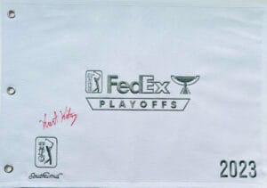 KURT KITAYAMA SIGNED 2023 FEDEX PLAYOFFS GOLF PIN FLAG BMW PGA AUTOGRAPH K1