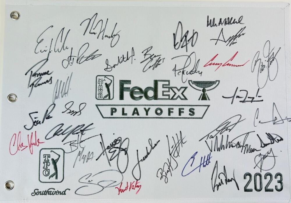 2023 Fedex Playoffs Signed Flag Tommy Fleetwood Patrick Cantlay Fowler ...