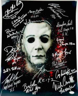 GEORGE WILBUR NICK CASTLE SIGNED HALLOWEEN 16X20 PHOTO MICHAEL MYERS JSA 8