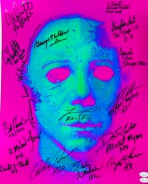 GEORGE WILBUR NICK CASTLE SIGNED HALLOWEEN 16X20 PHOTO MICHAEL MYERS JSA 6