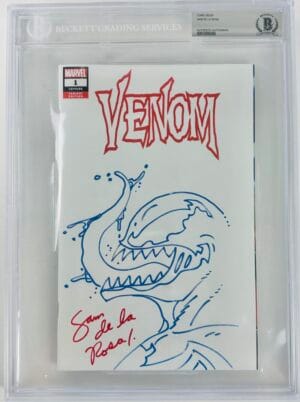 SAM DE LA ROSA SIGNED VENOM 1 BLANK SKETCH VARIANT 2018 COMIC BOOK BAS SLABBED 0