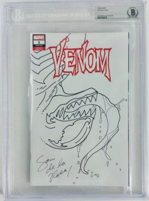 SAM DE LA ROSA SIGNED VENOM 1 BLANK SKETCH VARIANT 2018 COMIC BOOK BAS SLABBED 8