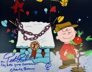 PETER ROBBINS SIGNED 11X14 PHOTO CHARLIE BROWN CHRISTMAS SKETCH BAS 429