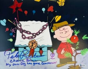 PETER ROBBINS SIGNED 11X14 PHOTO CHARLIE BROWN CHRISTMAS SKETCH BAS 428