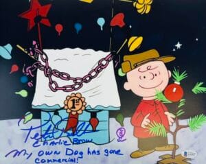 PETER ROBBINS SIGNED 11X14 PHOTO CHARLIE BROWN CHRISTMAS SKETCH BAS 427