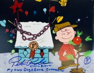 PETER ROBBINS SIGNED 11X14 PHOTO CHARLIE BROWN CHRISTMAS SKETCH BAS 425
