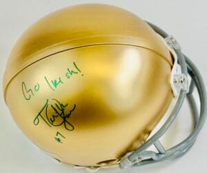 TAIWAN T.J. JONES SIGNED NOTRE DAME FIGHTING IRISH MINI HELMET AUTOGRAPH K1