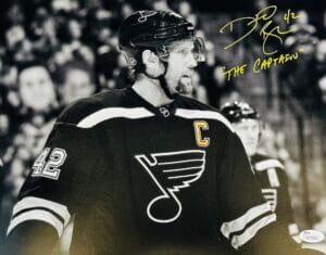 DAVID BACKES SIGNED ST. LOUIS BLUES 11X14 PHOTO AUTOGRAPH BOSTON BRUINS JSA 089