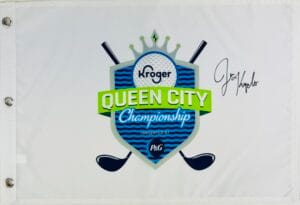 JENNIFER KUPCHO SIGNED 2023 QUEEN CITY CHAMPIONSHIP GOLF FLAG SOLHEIM CUP COA K2