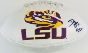 DWAYNE BOWE SIGNED LSU TIGERS LOGO FOOTBALL KANSAS CITY CHIEFS AUTOGRAPH COA J1