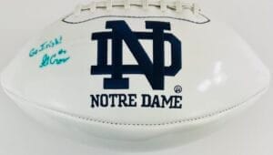 GRAY CROW SIGNED NOTRE DAME FIGHTING IRISH LOGO FOOTBALL HURRICANES AUTOGRAPH J1