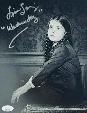 LISA LORING SIGNED 8X10 PHOTO THE ADDAMS FAMILY WEDNESDAY AUTOGRAPH JSA 542