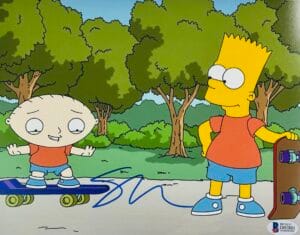 SETH MACFARLANE SIGNED THE FAMILY GUY 8X10 PHOTO STEWEY AUTOGRAPH BART SIMPSON