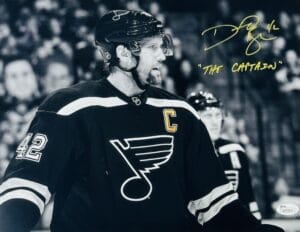 DAVID BACKES SIGNED ST. LOUIS BLUES 11X14 PHOTO AUTOGRAPH BOSTON BRUINS JSA 021