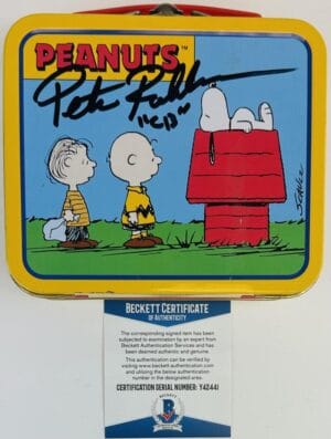 PETER ROBBINS SIGNED CHARLIE BROWN ORIGINAL MINI ANTIQUE LUNCHBOX PEANUTS BAS 41