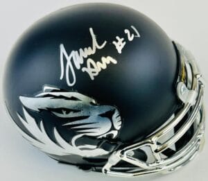 SAM HORN SIGNED MIZZOU TIGERS CHROME MINI HELMET MISSOURI AUTOGRAPH COA J1