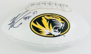KONY EALY SIGNED MISSOURI MIZZOU TIGERS LOGO FOOTBALL EDMONTON ELKS AUTOGRAPH J2