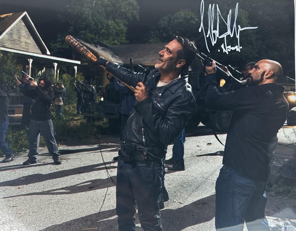 JEFFREY DEAN MORGAN 16X20 METALLIC PHOTO THE WALKING DEAD NEGAN AUTOGRAPH BAS 57