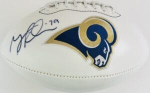 GREG ROBINSON SIGNED ST LOUIS RAMS LOGO FOOTBALL AUBURN TIGERS AUTOGRAPH J1