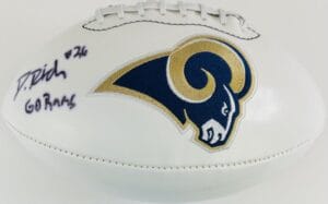 DARYL RICHARDSON SIGNED ST LOUIS RAMS LOGO FOOTBALL ABILENE BROWNS AUTOGRAPH K1