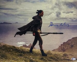 DAISY RIDLEY SIGNED METALLIC 16X20 PHOTO REY STAR WARS AUTOGRAPH BAS 243