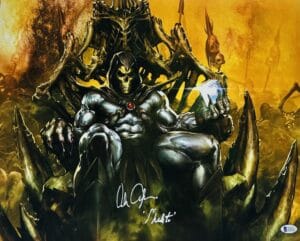 ALAN OPPENHEIMER SIGNED 16X20 METALLIC PHOTO MASTERS OF THE UNIVERSE SKELETOR 19